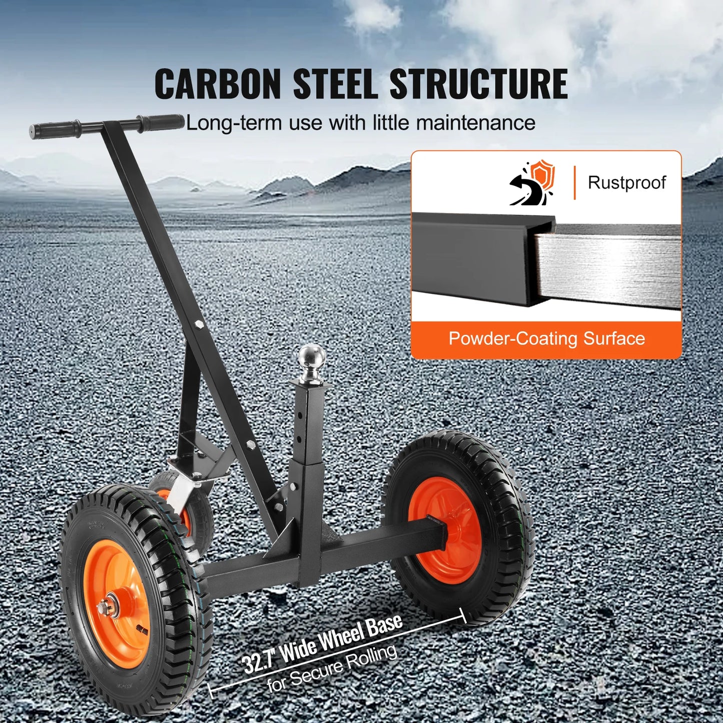 1000lbs Tongue Adjustable Trailer Dolly Carbon Steel