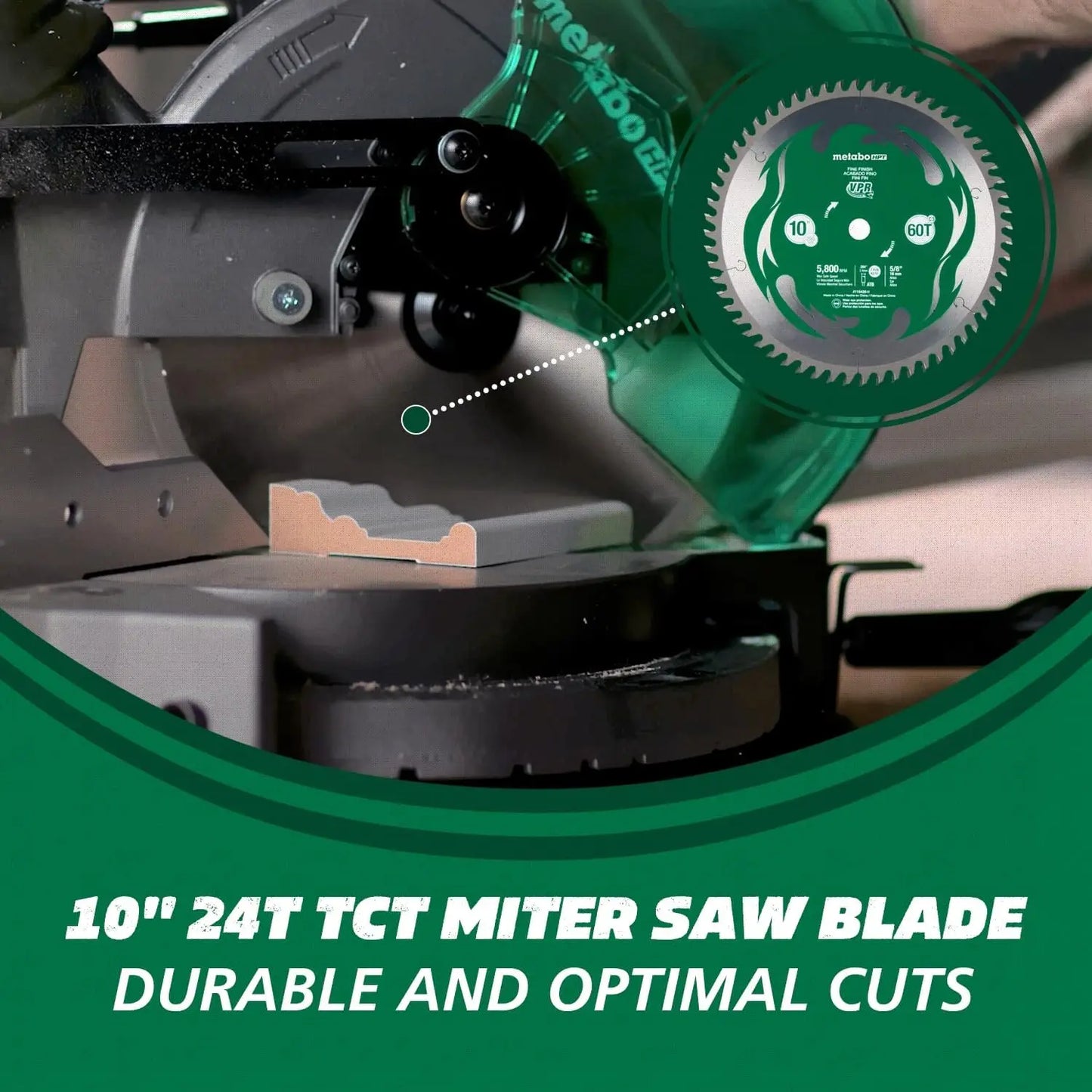 Compound Miter Saw, 10" with Large Table for woodworking 15-Amp Motor, Accurate Miter Angles