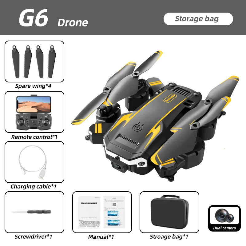 KBDFA New G6 Professional Foldable Quadcopter Aerial Drone S6 HD Camera GPS RC Helicopter FPV WIFI Obstacle Avoidance Toy Gifts