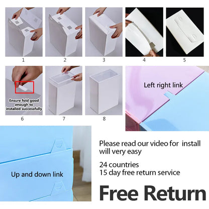 6pcs Transparent Shoe Box Plastic Foldable