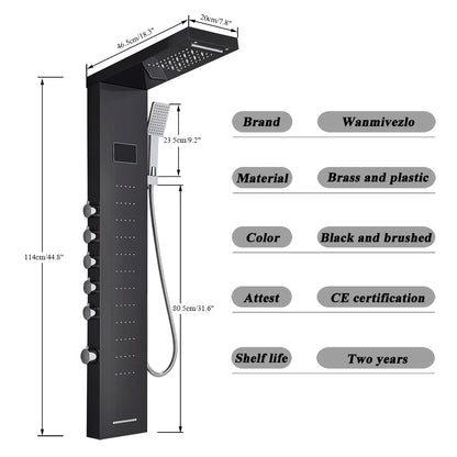 Bathroom LED Light, Rain, Waterfall Shower