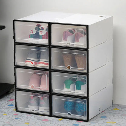 6pcs Transparent Shoe Box Plastic Foldable