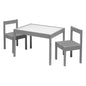 Child Table Chairs Set Grey Rubberwood Safety Round Edges