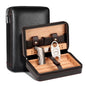 Portable Humidor Cigar Box Travel Case, Leather Cedar Wood