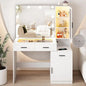 43in Glass Top Vanity with Mirror and Lights with Charging Station,