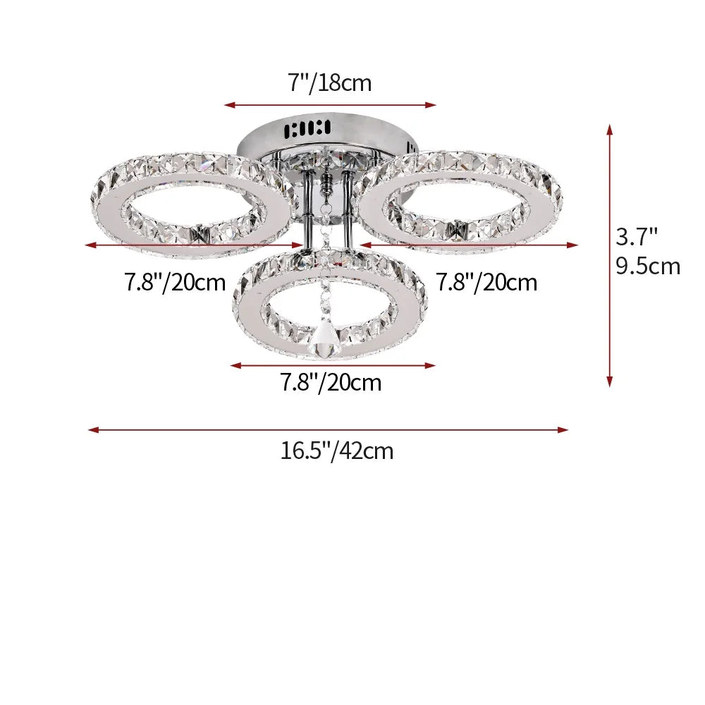 Crystal Led Ceiling Lamp With Remote Control Modern Chandelier