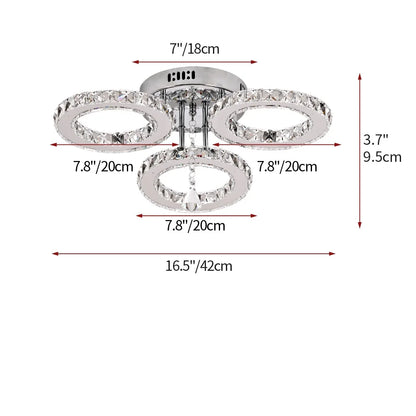 Crystal Led Ceiling Lamp With Remote Control Modern Chandelier