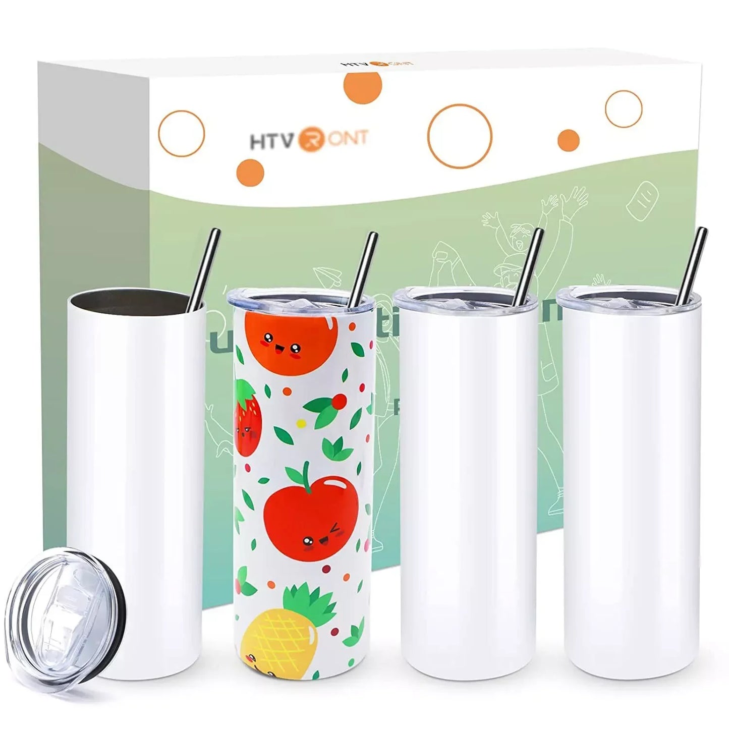 20 OZ Stainless Sublimation Tumblers Skinny Straight