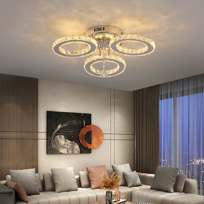 Crystal Led Ceiling Lamp With Remote Control Modern Chandelier