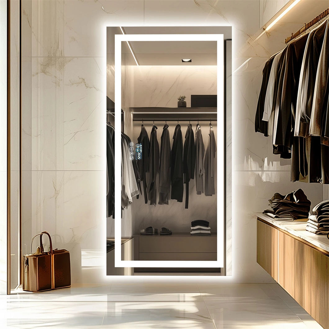 Bathroom Smart LED Vanity Mirror Wall Mounted  Bluetooth, Digital Display ,Anti Fog