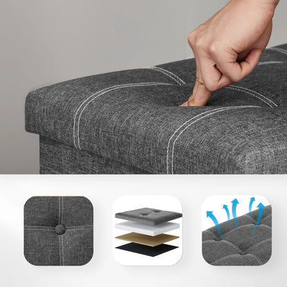 Ottoman Storage Bench, 21 Gal. Folding Chest