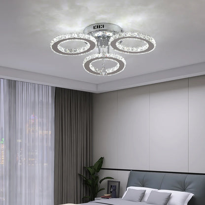 Crystal Led Ceiling Lamp With Remote Control Modern Chandelier