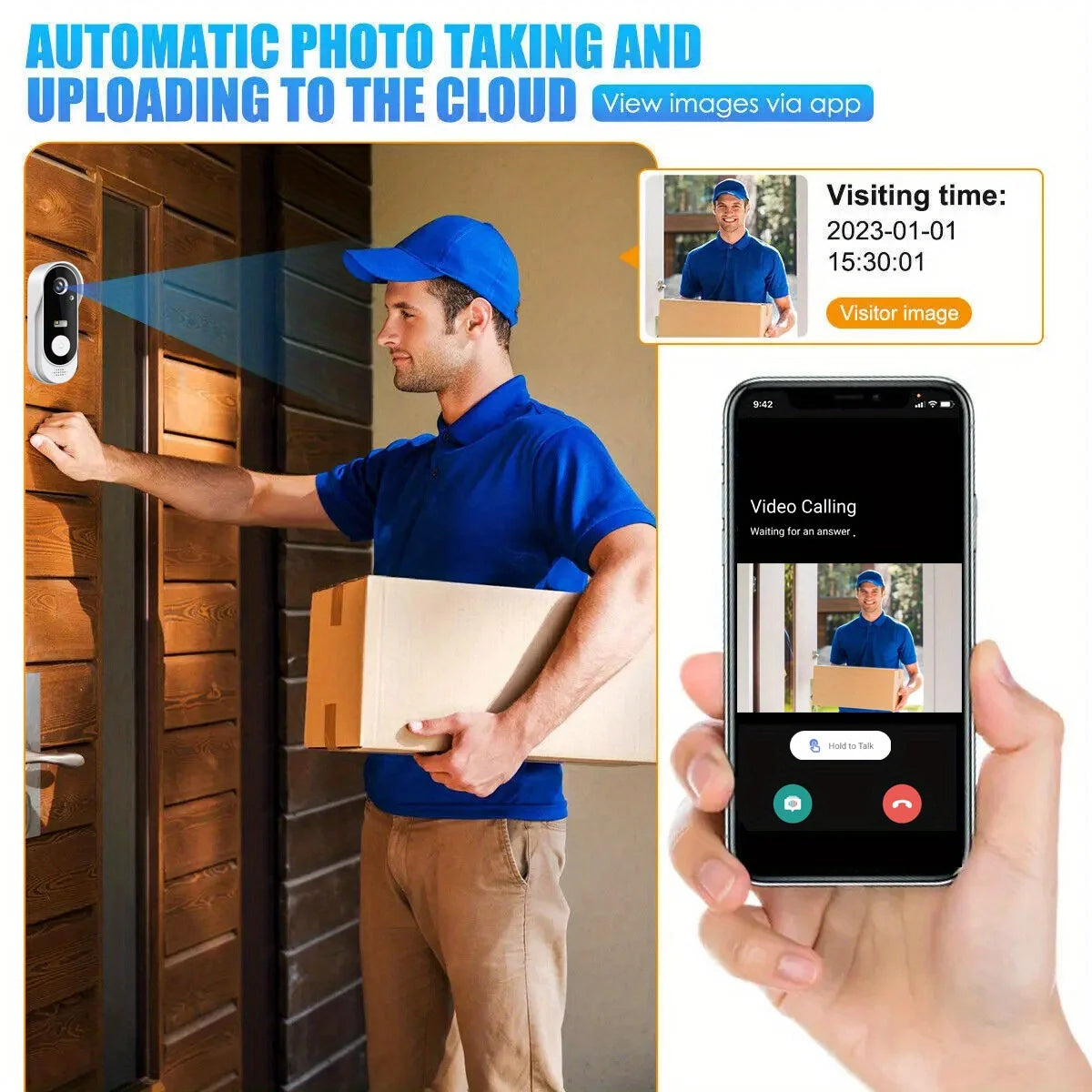 Wi-Fi Video Doorbell Two-way Audio ,Easy To Install Real-time Notification