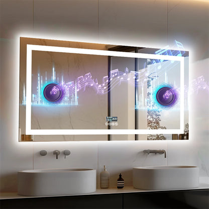 Bathroom Smart LED Vanity Mirror Wall Mounted  Bluetooth, Digital Display ,Anti Fog