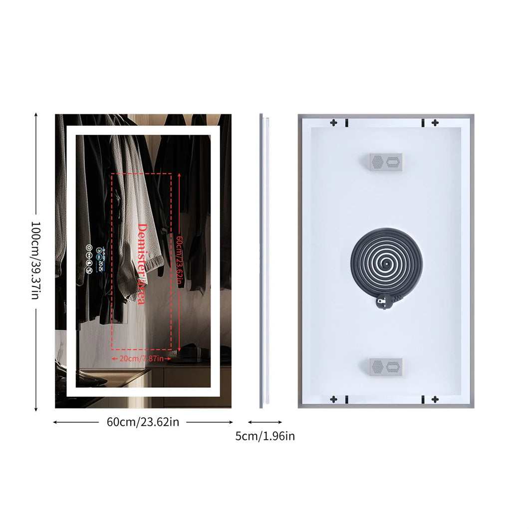 Bathroom Smart LED Vanity Mirror Wall Mounted  Bluetooth, Digital Display ,Anti Fog