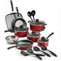 Nonstick Stainless Steel Cookware Set Gray Lids 18 Piece Set