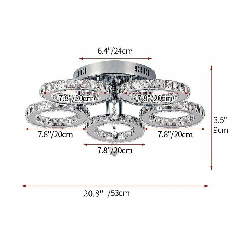 Crystal Led Ceiling Lamp With Remote Control Modern Chandelier