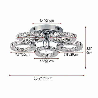 Crystal Led Ceiling Lamp With Remote Control Modern Chandelier
