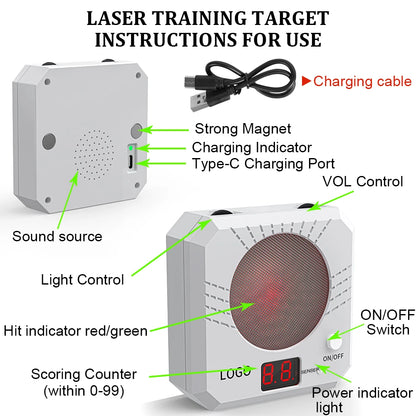 Laser Target Color Sensitive Shooting  with Sound Effects
