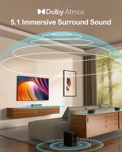 410W 5.1 Sound Bar ,Wireless Subwoofer,