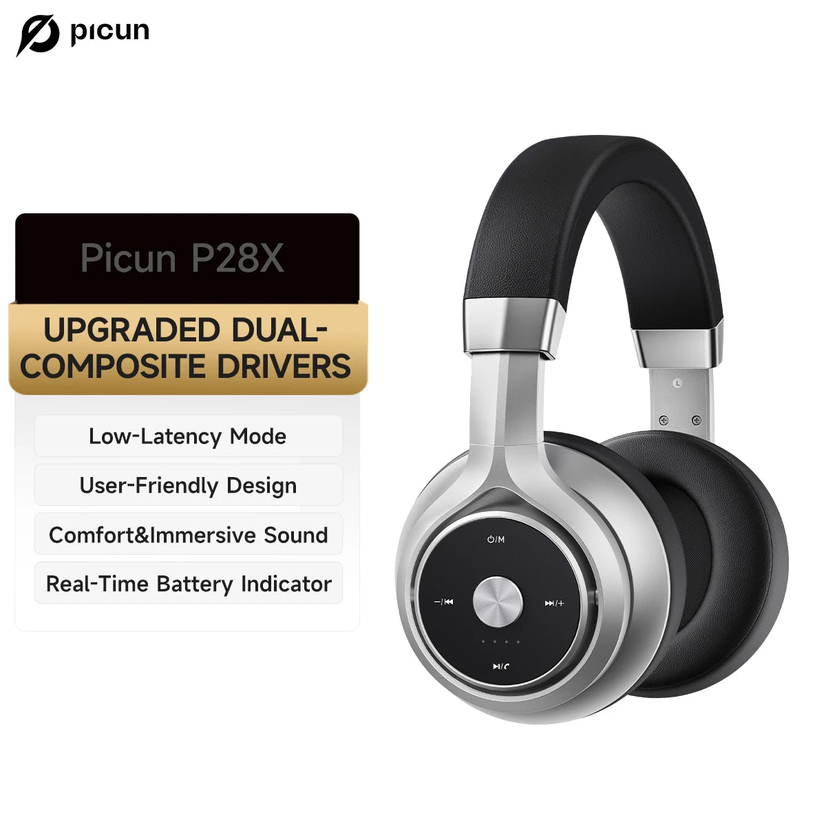 Wireless Headphones Bluetooth 5.3 Noise Reduction Bass Over Headphones