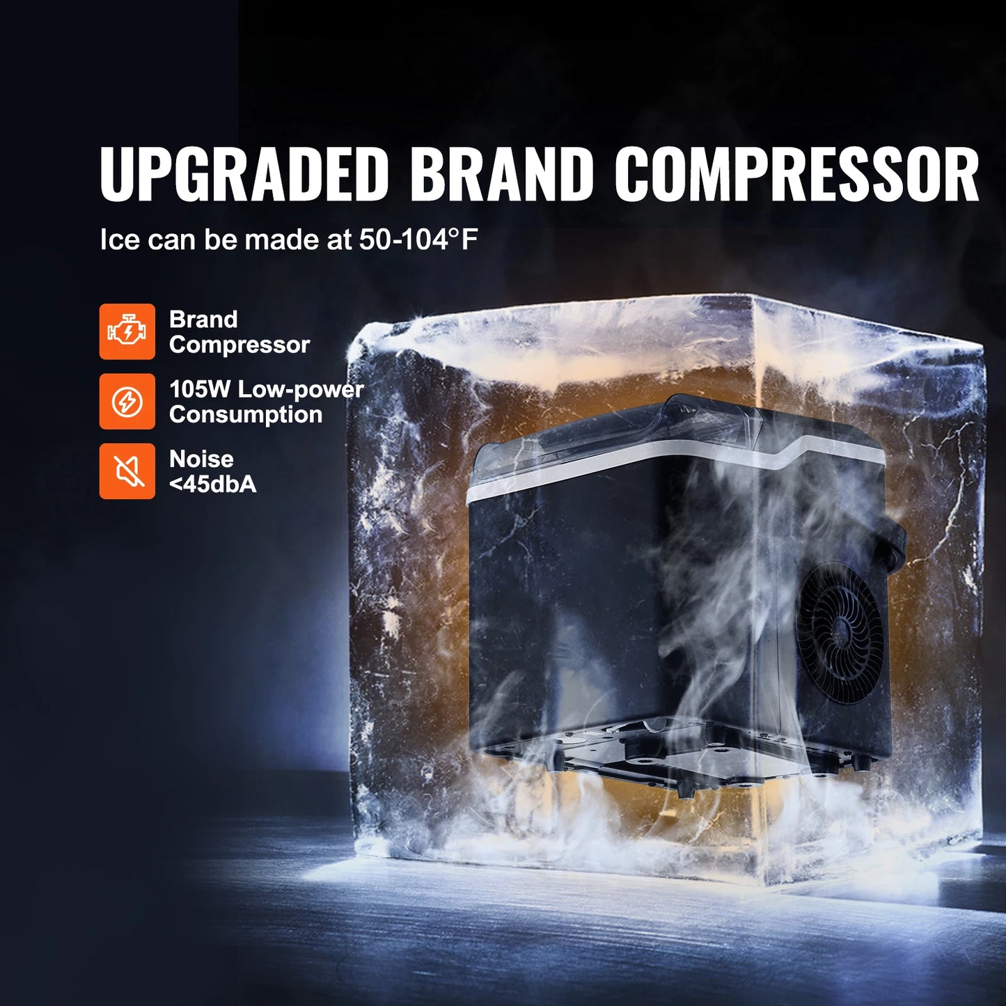 Countertop Ice Maker, Self-Cleaning  with Ice Scoop