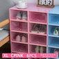 6pcs Transparent Shoe Box Plastic Foldable