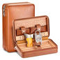 Portable Humidor Cigar Box Travel Case, Leather Cedar Wood