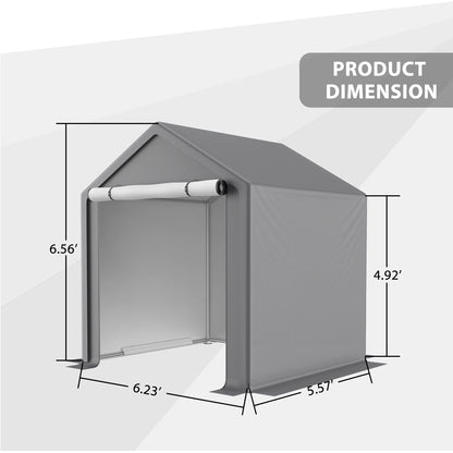 6 x 6 ft Portable Outdoor Storage Tent , Heavy Duty with Roll-up Doors