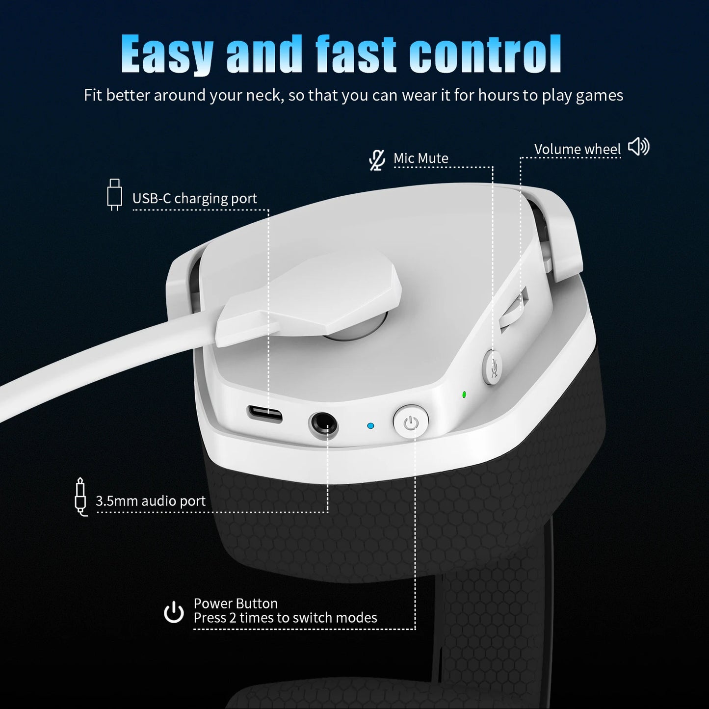 Dual Wireless Gaming Headset Bluetooth Headphones