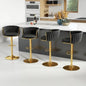 Set of 4, Velvet Swivel Barstools, Adjustable   Woven Backrest,