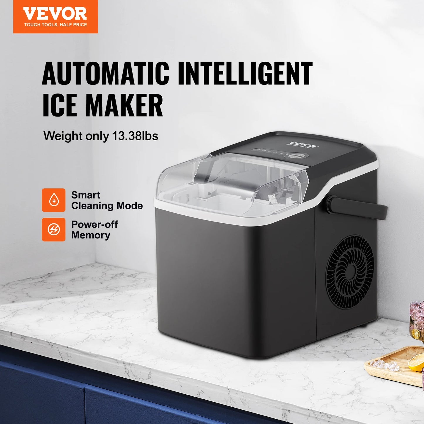 Countertop Ice Maker, 9 Cubes Ready in 7 Mins