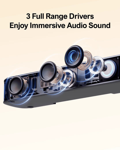 Virtual Surround Soundbar,  with Subwoofer and 4 Surround Speakers