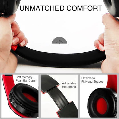 Wireless Bluetooth Headphones Stereo Headset with Mic for Smart Phone