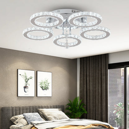 Crystal Led Ceiling Lamp With Remote Control Modern Chandelier