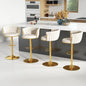 Set of 4, Velvet Swivel Barstools, Adjustable   Woven Backrest,