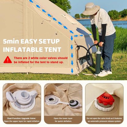 4-6 People Inflatable Tent with Pump  Easy Set-up Air Tent