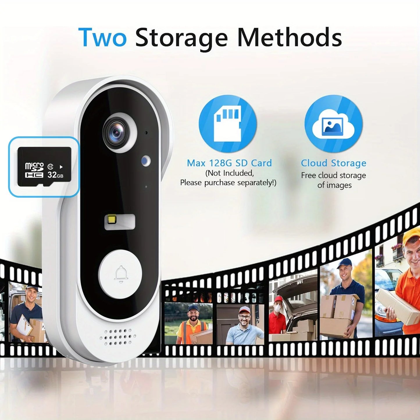Wi-Fi Video Doorbell Two-way Audio ,Easy To Install Real-time Notification