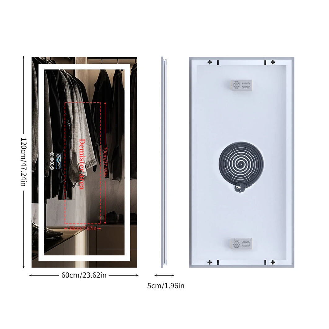 Bathroom Smart LED Vanity Mirror Wall Mounted  Bluetooth, Digital Display ,Anti Fog