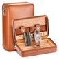 Portable Humidor Cigar Box Travel Case, Leather Cedar Wood
