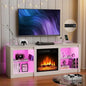 58 inch TV Stand with 18" Fireplace Inserts-Led Entertainment Center