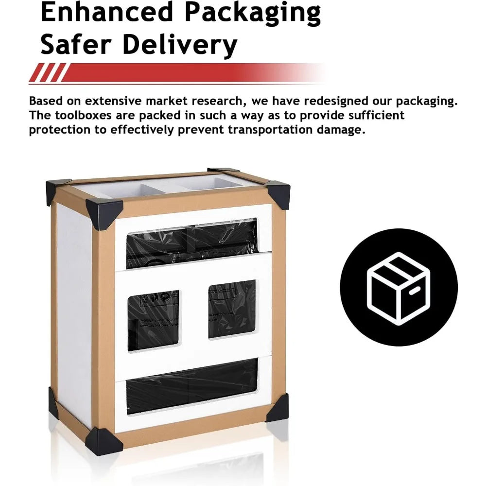 Tool Chest, Storage Cabinet with Enhanced Packaging, Detachable Top Tool Box, Metal Cart