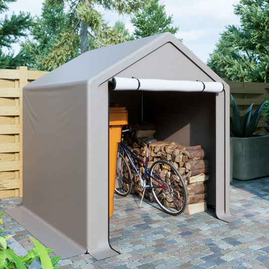 6 x 6 ft Portable Outdoor Storage Tent , Heavy Duty with Roll-up Doors