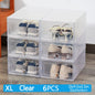 6pcs Transparent Shoe Box Plastic Foldable