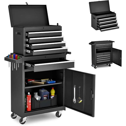Tool Chest, Storage Cabinet with Enhanced Packaging, Detachable Top Tool Box, Metal Cart