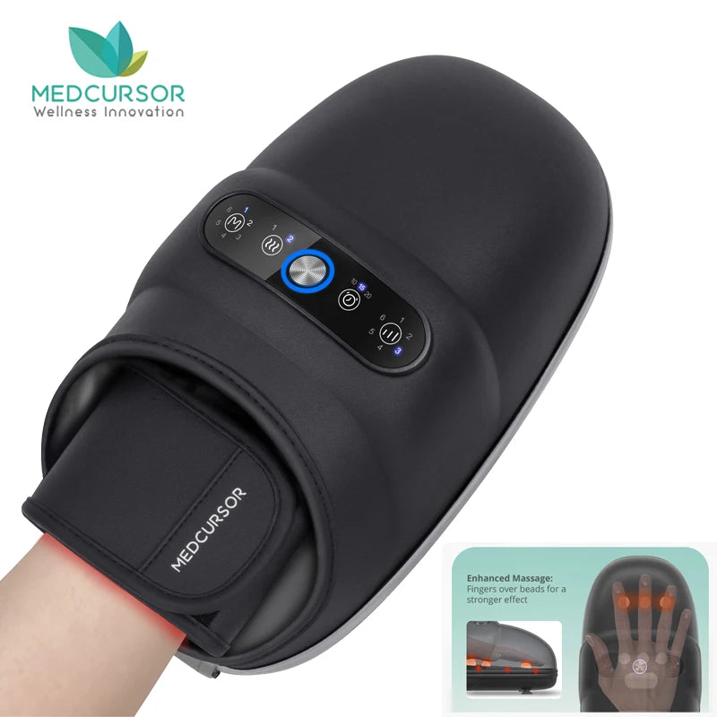 Wireless Electric Hand Massager Air Compression Hot Compress Palm  Massager