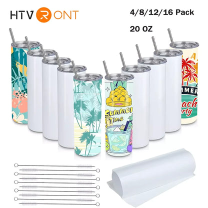 20 OZ Stainless Sublimation Tumblers Skinny Straight