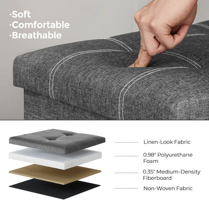 Ottoman Storage Bench, 21 Gal. Folding Chest