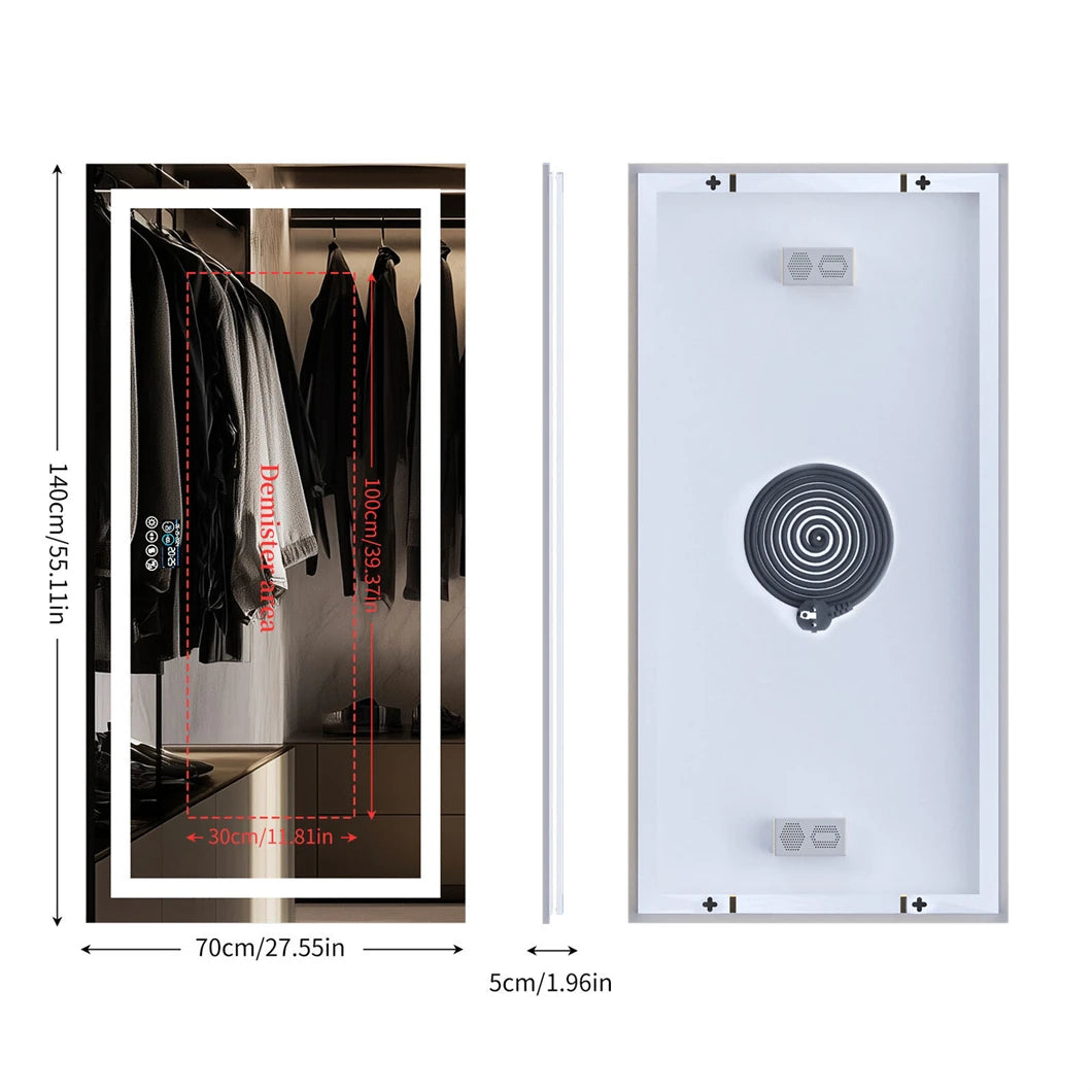 Bathroom Smart LED Vanity Mirror Wall Mounted  Bluetooth, Digital Display ,Anti Fog