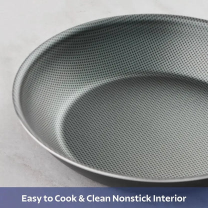 Nonstick Stainless Steel Cookware Set Gray Lids 18 Piece Set